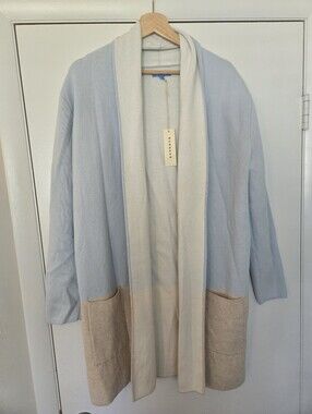 NWT Burgess Cashmere Cotton Cardigan Coat Size Large